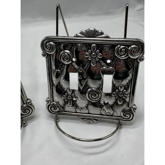 Brighton Set Of 2 Heart Wall Light Switch plate cover Silver Color Rare - Picture 3 of 8